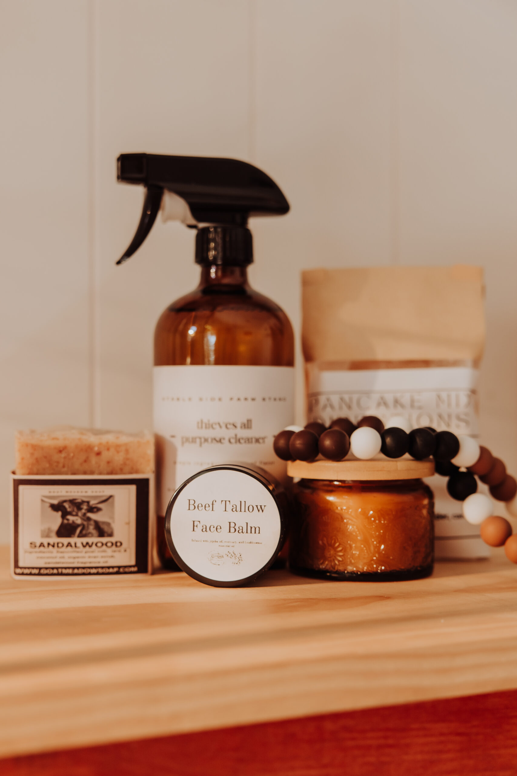 A selection of handmade farmstand products