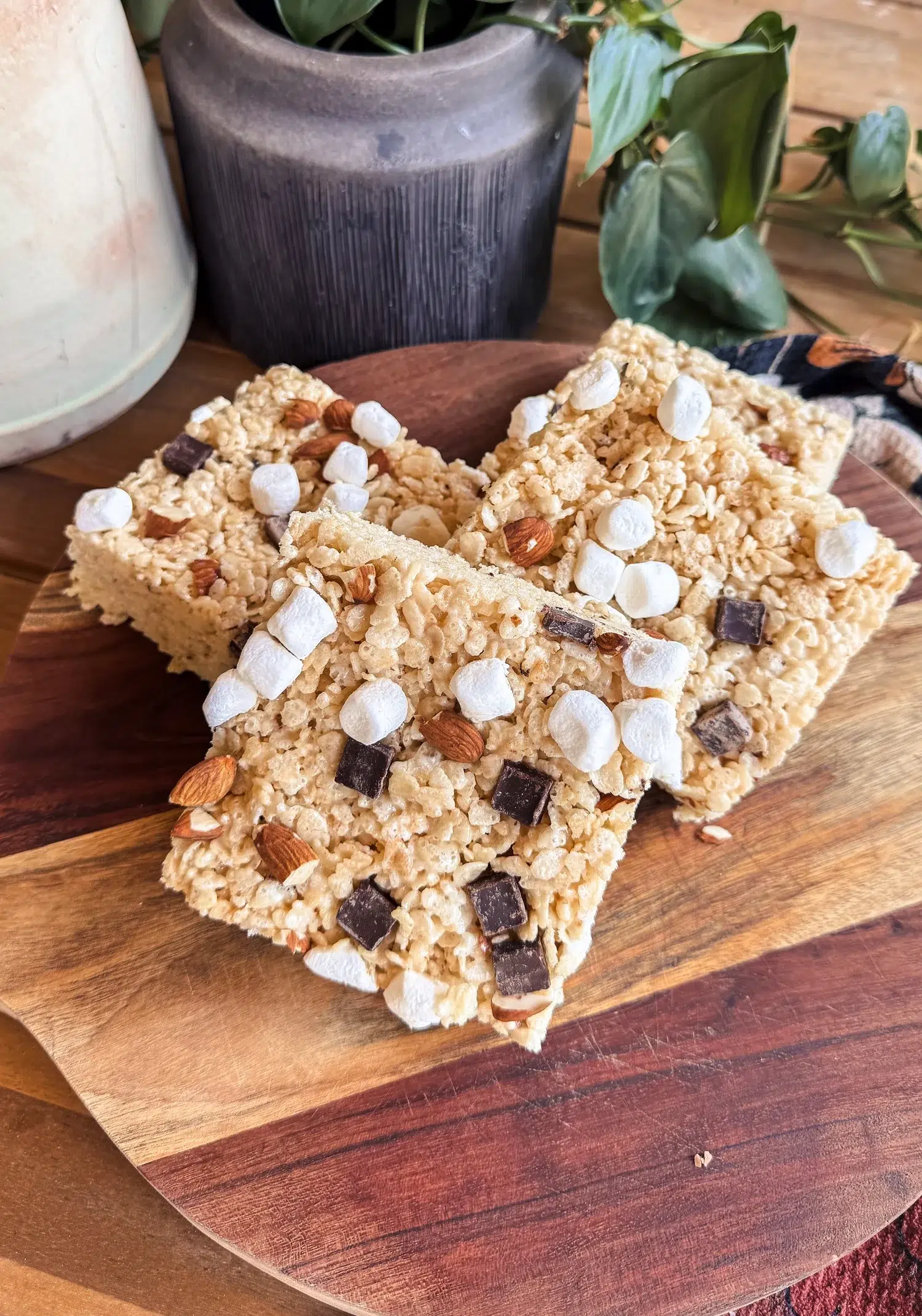 Chocolate rocky road cereal treats